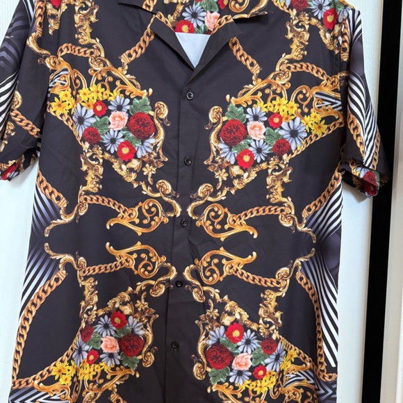 Fashion Nova Men Black Graphic  Shirt SZ L - Picture 5 of 12